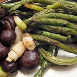 Asian Roasted Green Beans With Mushrooms recipe