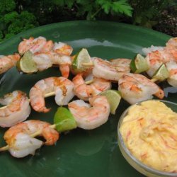 Barbecued Shrimp With Mango Lime Mayonnaise recipe
