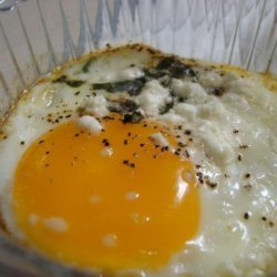 Baked Eggs With Fresh Herbs and Goat Cheese recipe
