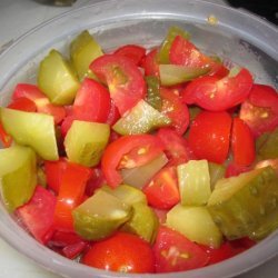 Tomato and Pickled Dill Cucumber salad recipe