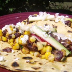 Charred Corn Tacos With Zucchini Slaw recipe