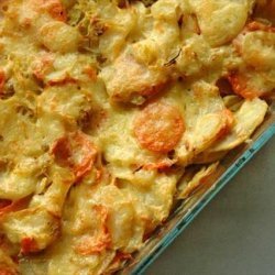 Baked Potatoes, Leeks and Carrots recipe