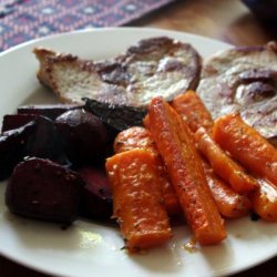 Roasted Carrots and Beets With the Juiciest Pork Chops recipe