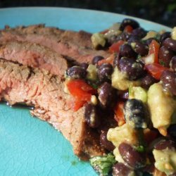 Chipotle Flank Steak With Black Bean-Avocado Salsa recipe