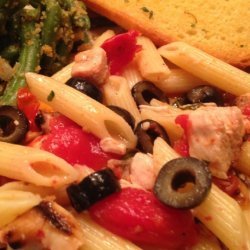 Penne Pasta With Grilled Chicken and Roasted Tomatoes recipe