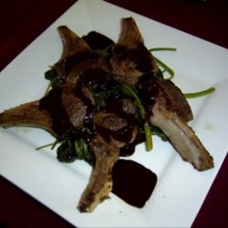 Bitter Chocolate Lamb Cutlets With Sauteed Spinach recipe