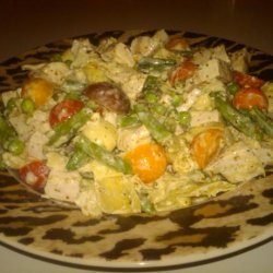 Pesto Chicken Salad (Pasta Salad Style With No Pasta) recipe