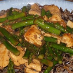Chicken and Asparagus over Wild Rice recipe