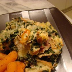 Midwestern Spinach & Cheese Savoury Bread Pudding recipe