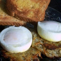 Poached Eggs on Baked Potato Pancakes recipe