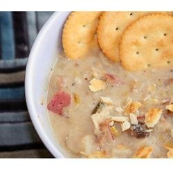 Leek Potato Mushroom Cheddar Soup recipe