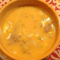 Butternut Squash and Spicy Sausage Soup recipe
