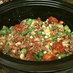 Slow Cooker Veggie-Beef Soup with Okra recipe