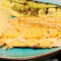 Maple Planked Salmon With Grilled Lemon recipe