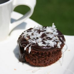 Individual Chocolate Cakes With Chocolate Coconut Glaze recipe
