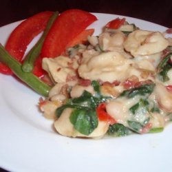 Beans, Bow Ties, Spinach & Cheese recipe