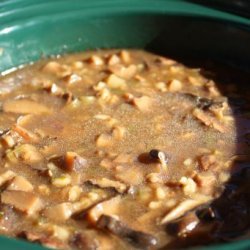 Crock Pot Beef Barley Mushroom Soup recipe