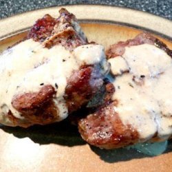 Seared Lamb Chops With a Goat Cheese White Wine Reduction recipe