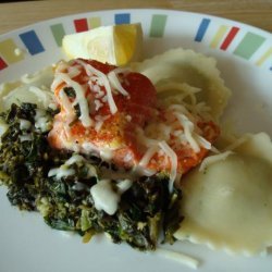 Salmon, Spinach and Ravioli recipe