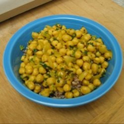 Curried Chickpeas With Cilantro recipe