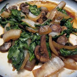 Spinach, Shrooms, and Onions Says It All !!! recipe