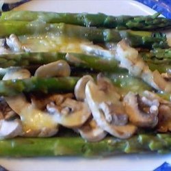Steamed Asparagus and Mushrooms With Danish Havarti Cheese recipe