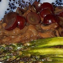 Veal Scaloppine With Grapes and Mushrooms recipe