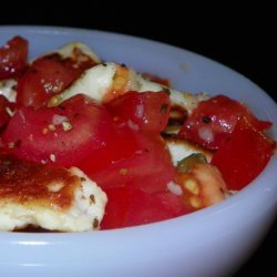 Halloumi Cheese and Tomato Salad in a Caper Vinaigrette recipe