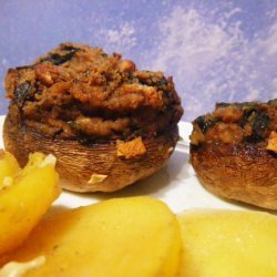 Stuffed Champignons on Potatoes Bed recipe