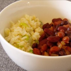 Barbecued Beans and Rice recipe