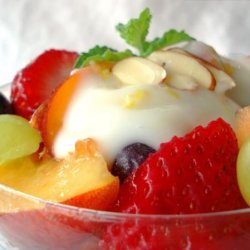 Lemon Yogurt Cheese over Summer Fruit recipe