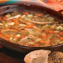 Fall Vegetable Soup with Black-Eyed Peas and Grilled Chicken recipe