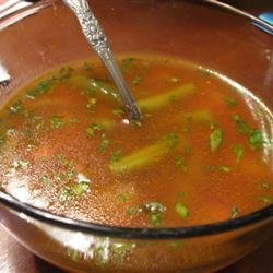 Veggie Soup with Basil Sauce recipe