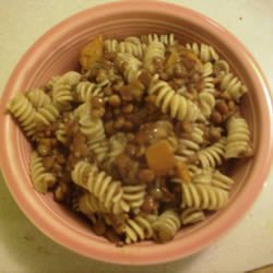 Pasta with Lentil Soup Sauce recipe