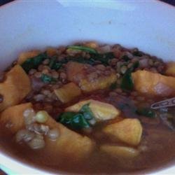 Indian Sweet Potato and Lentil Soup recipe