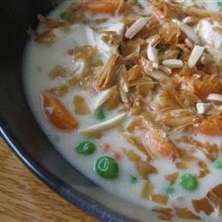 Chicken Pot Pie Soup with Toasted Almonds recipe