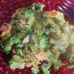 Broccoli Cheddar Salad With Toasted Pumpkin recipe