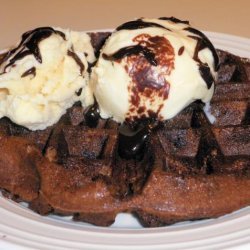 Sourdough Chocolate Malt Dessert Waffles recipe