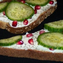 Cucumber, Pomegranate and Goat Cheese Appetizers recipe