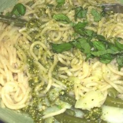 Linguine With Potatoes, Green Beans and Pesto recipe