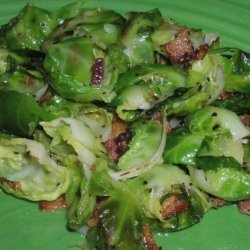 Brussels Sprout Leaves With Bacon recipe