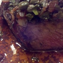 Rib-Eye Steaks With Balsamic-Caper Vinaigrette recipe