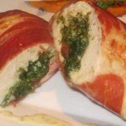 Spinach Goats Cheese and Pesto Stuffed Chicken Breast With a Lem recipe