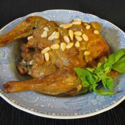 Cornish Game Hens With Grapes in Vermouth recipe