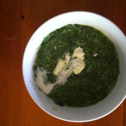Spinach Soup With Parmesan Cream recipe