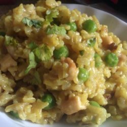 Vegetarian Cashew Rice With Peas recipe