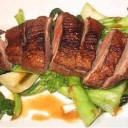 Five Spiced Duck Breast With Bok Choy and Gai Larn recipe