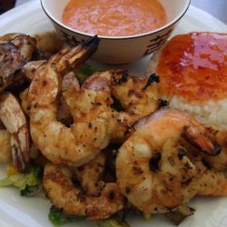 Charred Prawns (Shrimp) With Capsicum Mayonnaise recipe