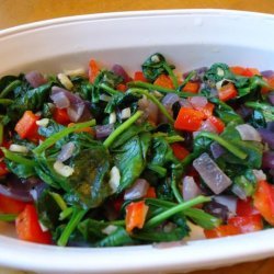 Sauted Spinach and Peppers recipe