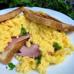 Ham, Cheese, Egg & Cream Cheese Sandwich recipe